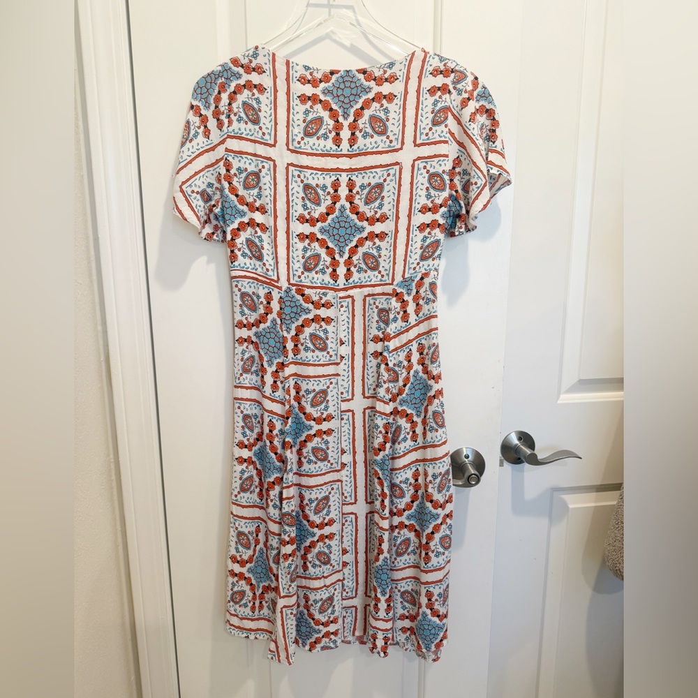 ANTHROPOLOGIE MAEVE‎ Praslin Printed Button Front Midi Dress - Picture 4 of 9